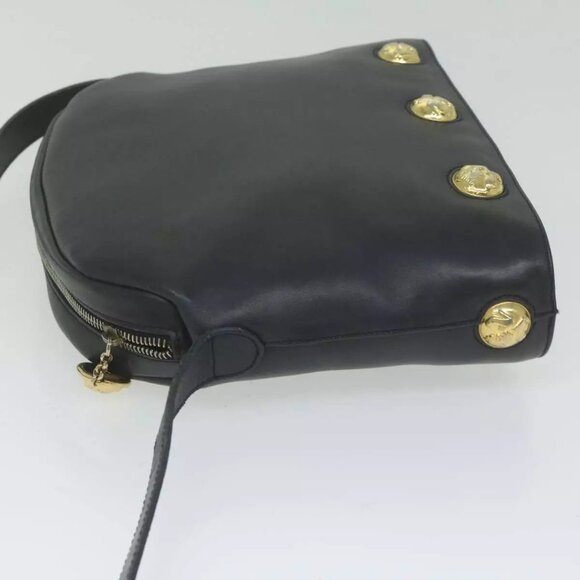 Salvatore Ferragamo Shoulder Bag Leather Navy Auth - Picture 13 of 16